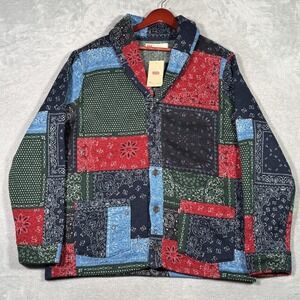Levi's Jacket Mens 2XL Patchwork Hillen Quilted Bandana Paisley Knit Cardigan